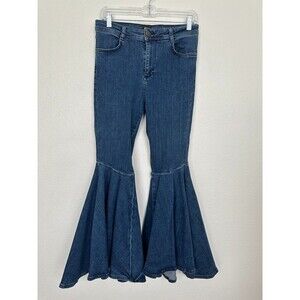 BDG Bell Bottom Flare Medium Wash Blue Jeans High Rise Bohemian 70s Women's 28